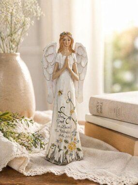 Vintage Praying Angel Figurine John 3:16, Christian Decor, Religious Gift